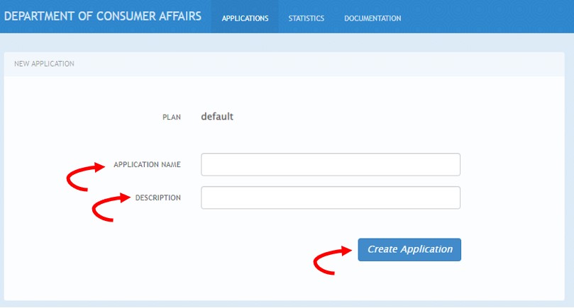 Create application form