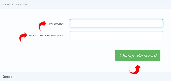 Change password page